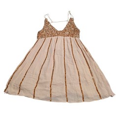 Free People Girl Glitter Mini Slip Embellished Double Strap Pink Dress Small