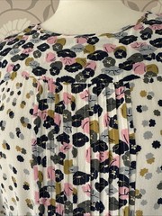 Boden 12 dress pink grey floral Shift Style knee length three-quarter sleeve vgc