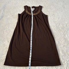 Ann Taylor Sz S Brown Sleeveless Mini Dress Western Scandi Tomato Boho Indie Grl