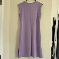 Grecerelle Lavender Purple Padded Shoulder Sleeveless Muscle T-Shirt Dress Small