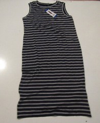 NWT Womens HILARY RADLEY Navy Off-White Stripe Sleeveless Midi Dress Size Large