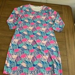 Anthony&rsquo;s Resort Wear M Dress 3/4 Sleeve Pink Blue Jellyfish Print Travel EUC
