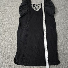 Anthropologie Daily Practice Flutter Sleeve Tee Dress XS Black V Neck