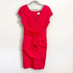 NEW Reiss Lola Bandage Short Sleeve V-Neck Dress Lava Red Women’s Size 12
