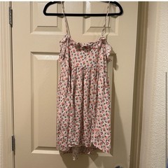 Capulet Revolve floral Pink Ruffled Tie Front spaghetti strap dress Size Small