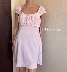 No Boundaries Fit and Flare Mini Dress with Short Sleeves, Size Large