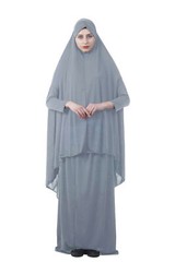 2pc Muslim Women Prayer Dress Overhead Maxi Hijab Khimar Skirt Abaya Arab