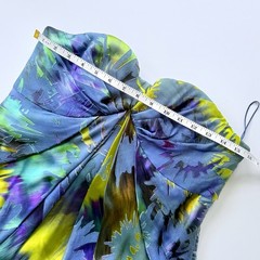 NWT Matthew Williamson Strapless Drape Corset Satin Devore Dress Blue Green 8 12