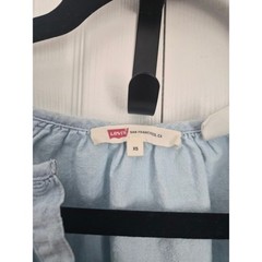 Levi&rsquo;s Pale Blue Tiered Button-Front Midi Dress