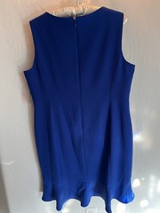 NWT Beautiful Kasper Sleeveless Royal Blue Machine Washable Dress Size 14