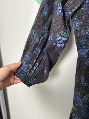 Summersalt Countryside Poplin Smocked Midi Dress Rustic Floral In Midnight