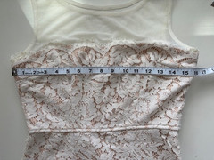 Lulus M White Floral Lace Mesh Wide Strap Round Neck Mini Bodycon Dress Side Zip