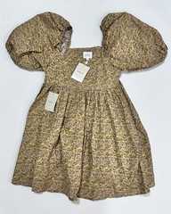 NEW Things Between Bohome Floral Mustard Mini Dress Medium Milkmaid Cottagecore