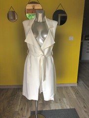 Ecru Viscose Blouse Dress Ceremony PIANURASTUDIO Size 38 FR 42 I New