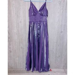 Nwt romwe Solid Metallic purple Cami Dress holographic color shifting dress sm