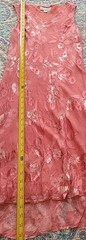 Vintage Y2K Silk Blend Floral Midi Dress Sz L XL Ruffle Hem Pink Fairy Feminine