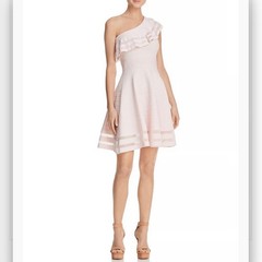 New Ted Baker Streena Ruffle One Shoulder Dress Feminine Coquette Dainty