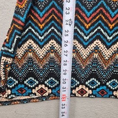 WinWin Womens Size Large XL Multicolor Geometric V-Neck Flare Bottom Tunic