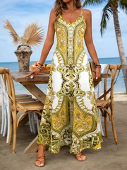 Chic Vintage Floral Print Maxi Dress