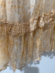 French Connection Cream/Beige Floral Ruffle V-Neck Long Sleeve Mini Dress Size 4