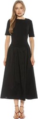 NEW ALEXIA ADMOR Rowan Crewneck Midi Dress BLACK SIZE M/100%AUTHENTIC
