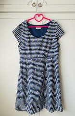 💝 Seasalt » TREGARTHEN “ Dress Size 20-18 Navy Stripe Short Sleeve