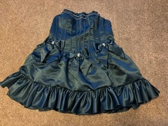 Strapless Bow Satin Line Mini Puffy Ruffles Cocktail Party Dress
