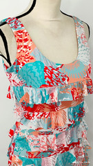 NEW Tango Mango Layered Ruffle Cha Cha Dress in Tropical Colors Size Small