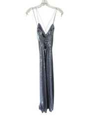 Bec + Bridge Aishya Grey Sequin Cowl Neck Lace Up Back Maxi Dress Size 2