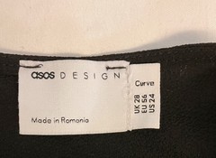 ASOS Design Black Stretch Polyester Crepe SS Dress 24 EC!