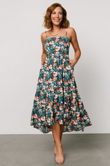 Baltic Born Shari Tank Maxi Dress Deep Blue Floral – Size L