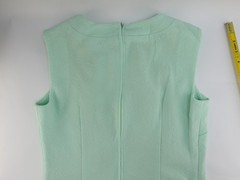 Vintage Mint Green Textured Handmade Look Shift Dress Sleeveless Mod MCM Sz M L