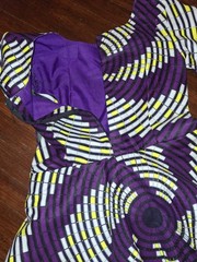 Custom Made African Dress Purple Swirl Size Small Short Sleeves
