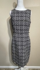 AGB Black and White Tweed Midi Dress women’s size 8 Y2K Old Money Academic