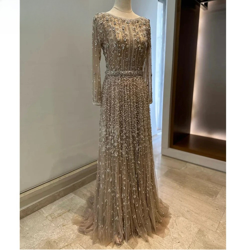 Customized Luxury Evening Dresses Crystal Beaded Prom Dresses Sparking Wedding