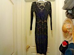VA VA VOOM BLACK BODYCON LACEY SEXY COCKTAIL DRESS 6