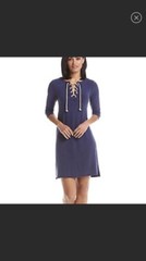 GH. BASS. CO Three-Quarter-Sleeve Lace-Up Dress Size M