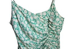 Revolve Capulet Large Apple Green White Floral Mini Dress Sierra Ruched