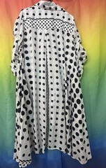 Womens Black and White Tunic Cotton polkadot Sz 1X