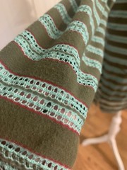 PrAna Women&rsquo;s Green Striped Alexia Long Sleeve « No Lace » Neck Hooded Tunic Sz M