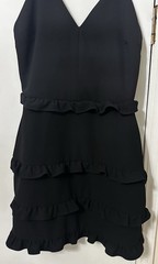 Pants Store Black Ruffle Tiered Spaghetti Strap Mini Dress