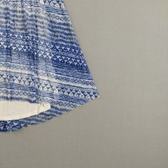 Free People Women Dress S Blue Abstract Print Strapless Asymmetrical Hem Beach