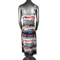 Opening Ceremony Silk Midi Dress Blue Black 4