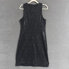Guess Dress 10 Black Sequin Sleeveless Cocktail Party Sheath Glam LBD Sparkle