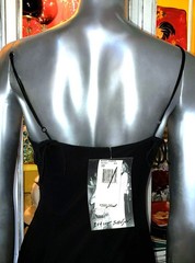 Vintage Betsey Johnson Slip Dress New York 90s Black Silk Lace Midi Size 10 M
