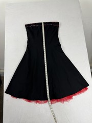 Vtg 90s Ruby Rox Sz 13 Womens Black Floral Tulle Strapless Dress Grunge Goth Alt