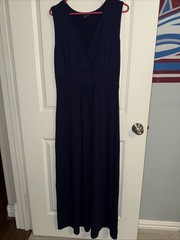 WOOSEA Women&rsquo;s Sleeveless Blue V-Neck Loose Long Maxi-Dress Casual Size XL