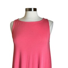 Eileen Fisher Pink Viscose Sleeveless Jersey Flare Dress Womens Medium