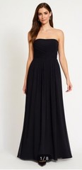 Lauren Ralph Lauren Black Strapless Maxi Dress Sz 10 Opt. Straps Formal Evening