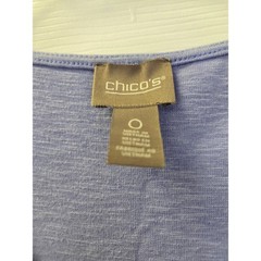 Chicos Periwinkle Blue Slub Knit Sharkbite Hem V-Neck T-Shirt Dress Size 0 S
